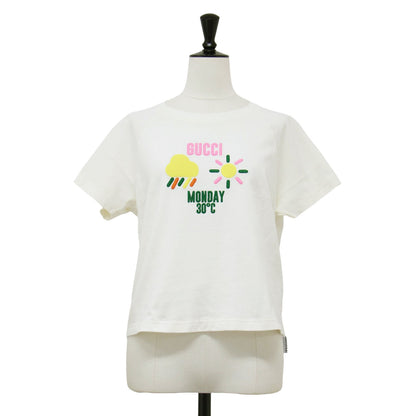 24春夏 エンブロイダリー ロゴ 半袖 Tシャツ / カットソー ショート丈 クルーネック ハーフスリーブ 刺繍 コットン