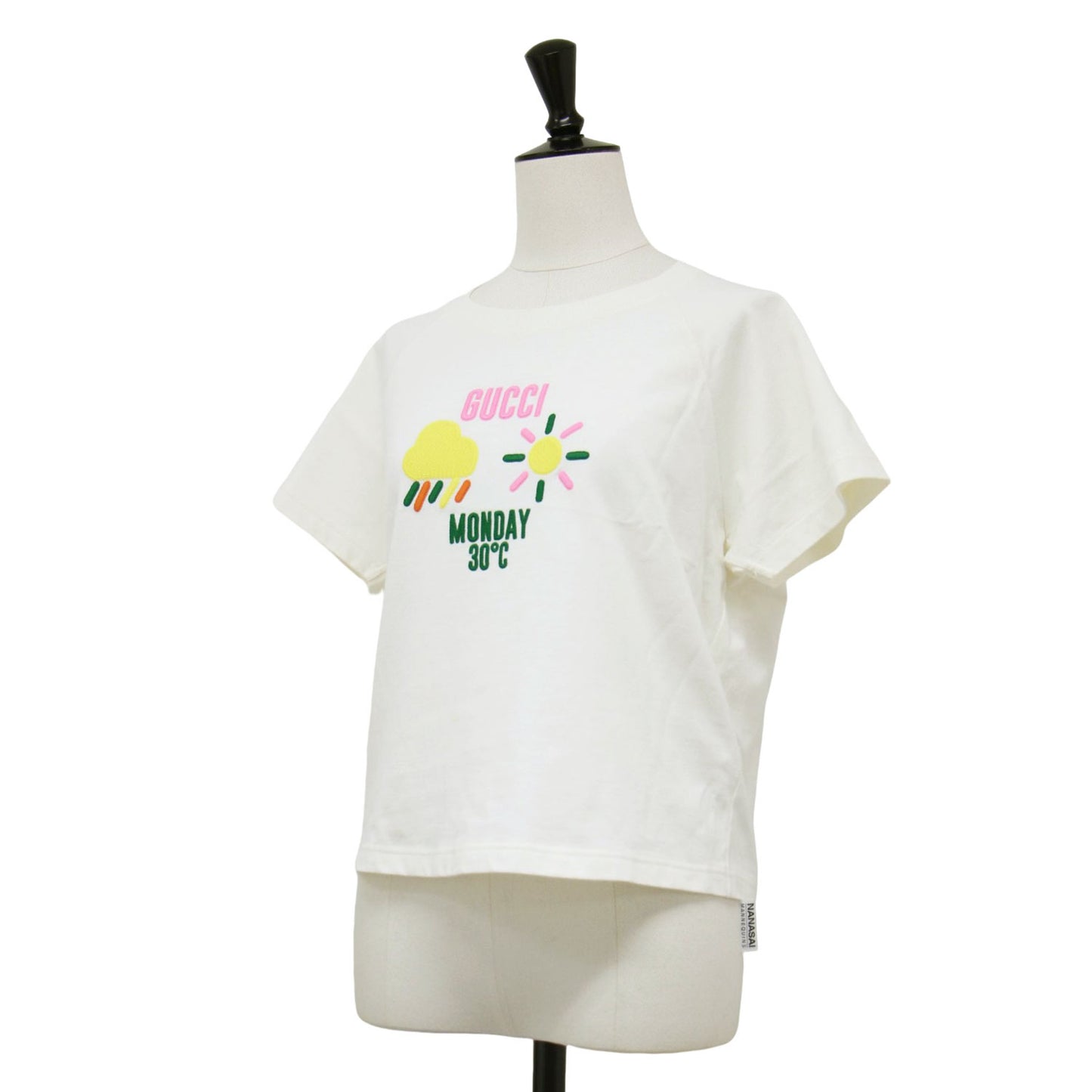 24春夏 エンブロイダリー ロゴ 半袖 Tシャツ / カットソー ショート丈 クルーネック ハーフスリーブ 刺繍 コットン