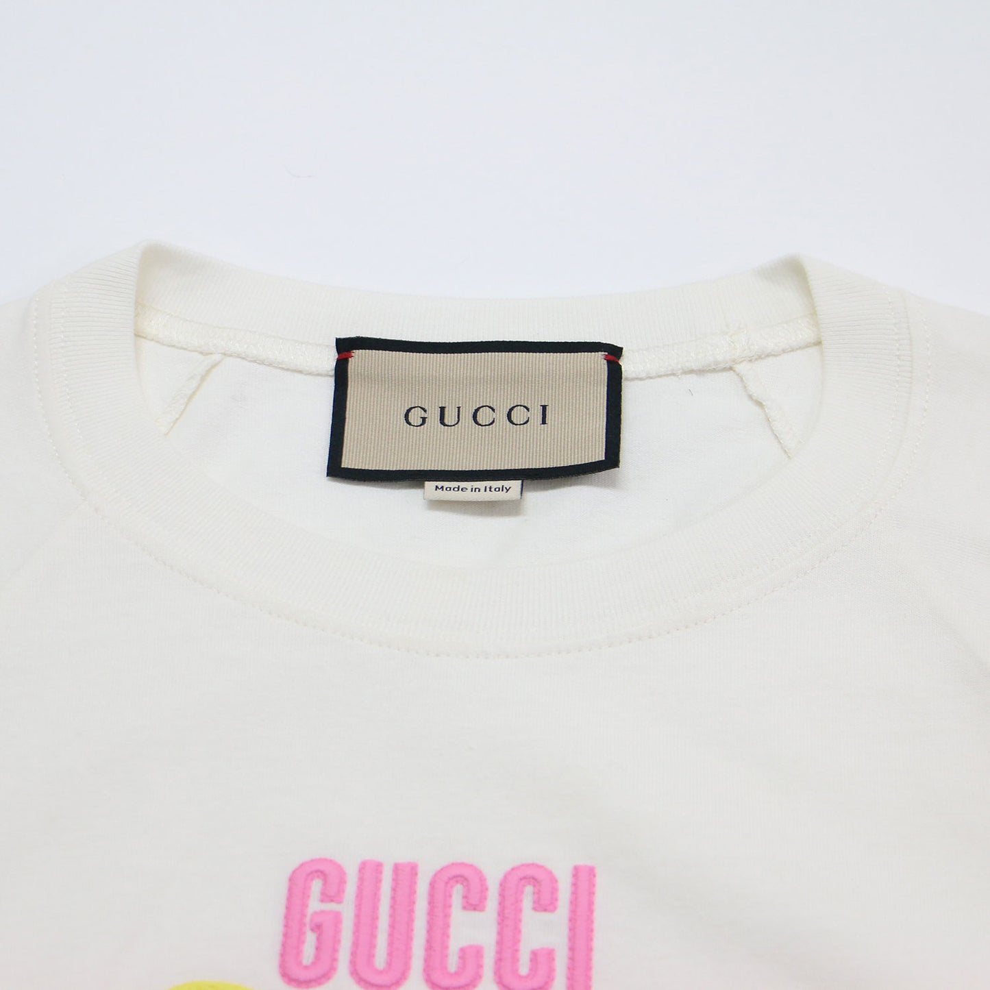 24春夏 エンブロイダリー ロゴ 半袖 Tシャツ / カットソー ショート丈 クルーネック ハーフスリーブ 刺繍 コットン