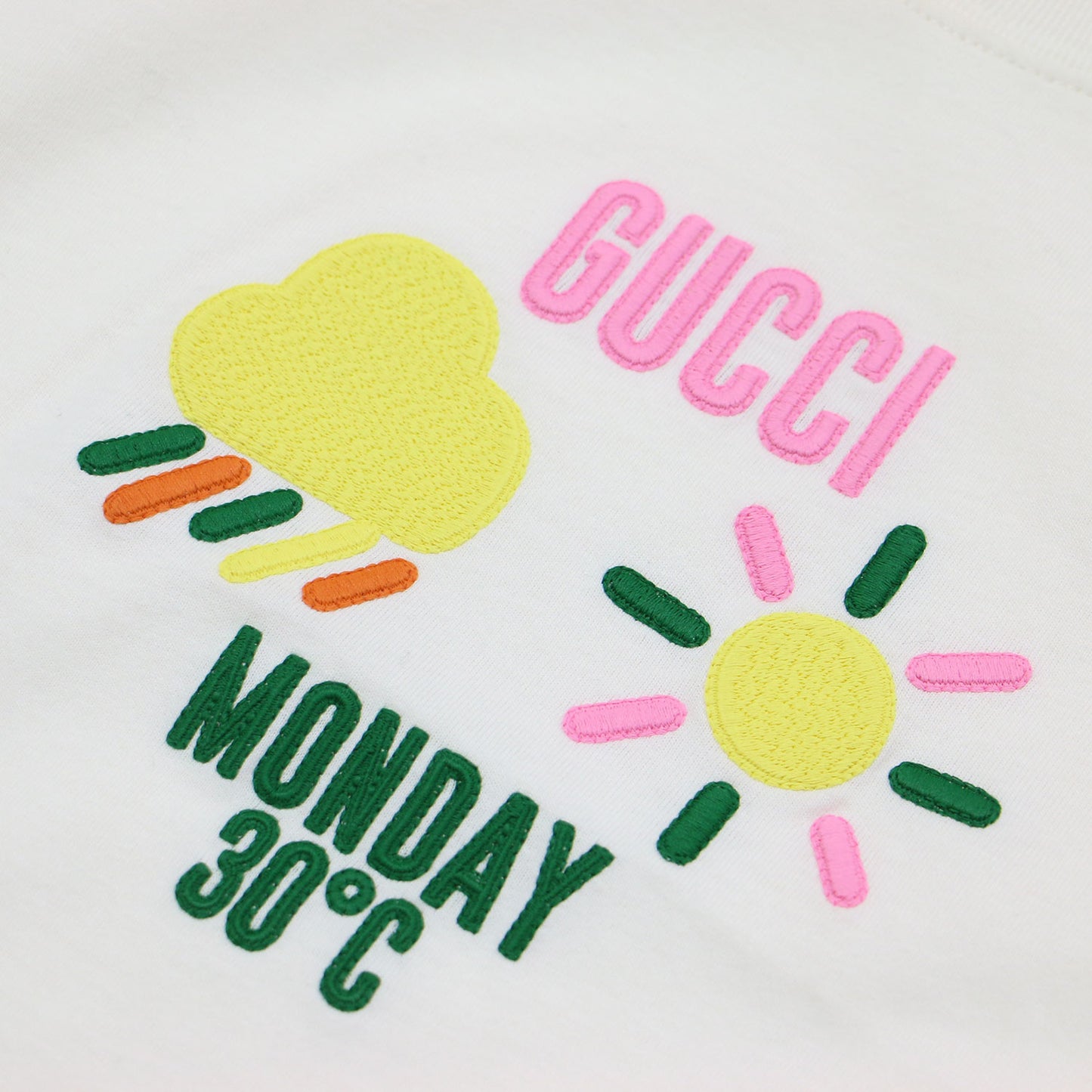 24春夏 エンブロイダリー ロゴ 半袖 Tシャツ / カットソー ショート丈 クルーネック ハーフスリーブ 刺繍 コットン