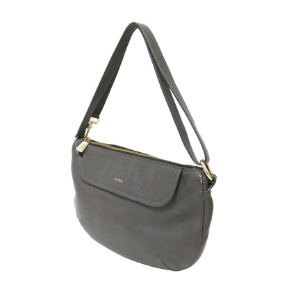 レザー ショルダーバッグ / クロスボディ 肩掛け 2WAY 半円型 ファスナー