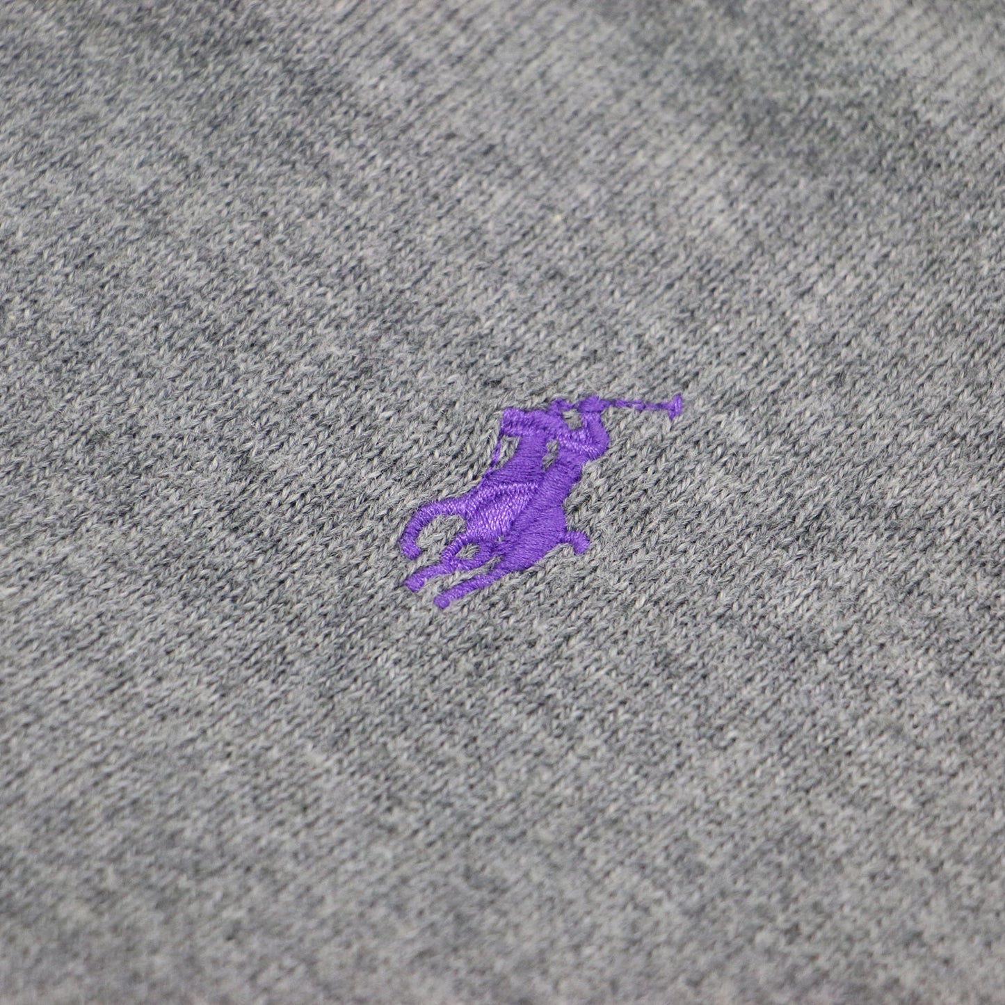 コットン クルーネック カーディガン / 二ット 長袖 ポニー刺繍