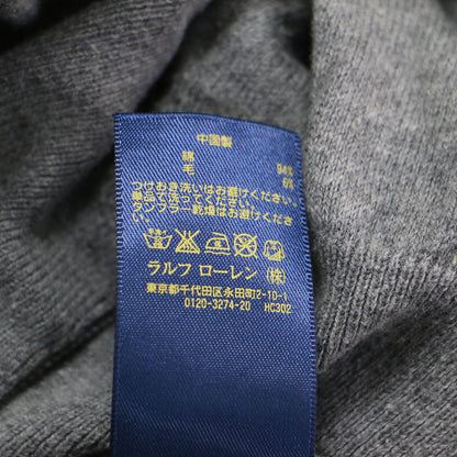 コットン クルーネック カーディガン / 二ット 長袖 ポニー刺繍