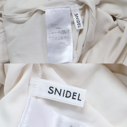 20秋冬 サテン プリーツ オーバー ワンピース / ロング丈 Vネック 長袖 フレア ボリュームスリーブ マーブル柄