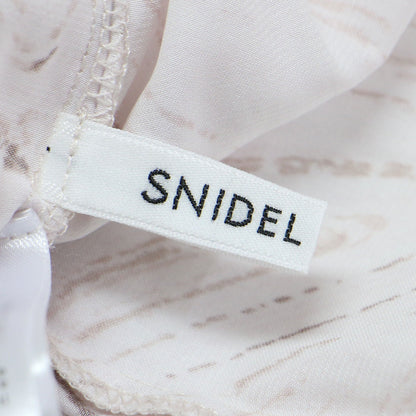 20秋冬 サテン プリーツ オーバー ワンピース / ロング丈 Vネック 長袖 フレア ボリュームスリーブ マーブル柄