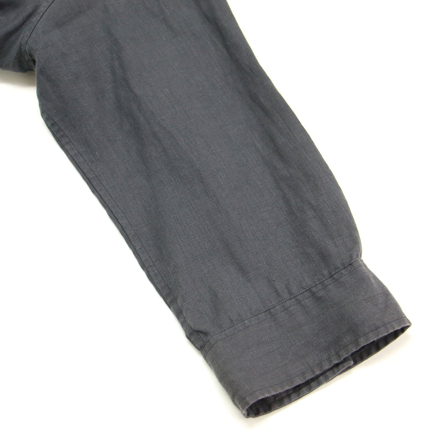 リネン バンドカラー シャツ / SHIRTING LINEN ブラウス ショート丈 7分袖