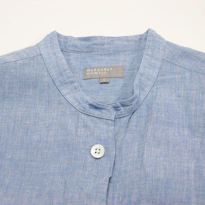 ソフト リネン ノースリーブ シャツ / SOFT LINEN SHIRT ブラウス バンドカラー