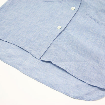 ソフト リネン ノースリーブ シャツ / SOFT LINEN SHIRT ブラウス バンドカラー