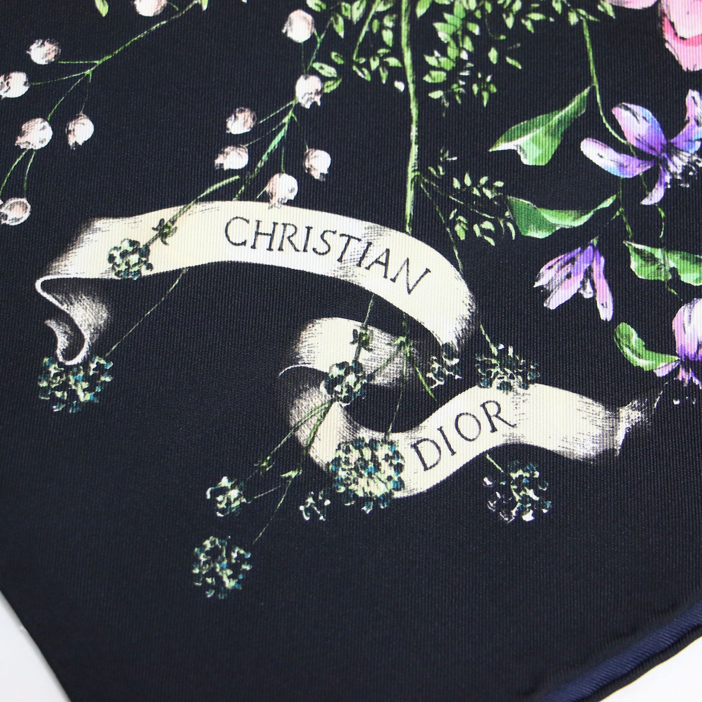 22秋冬 D-コンステレーション プリント シルク スカーフ / 大判 花柄 星座 フラワープリント