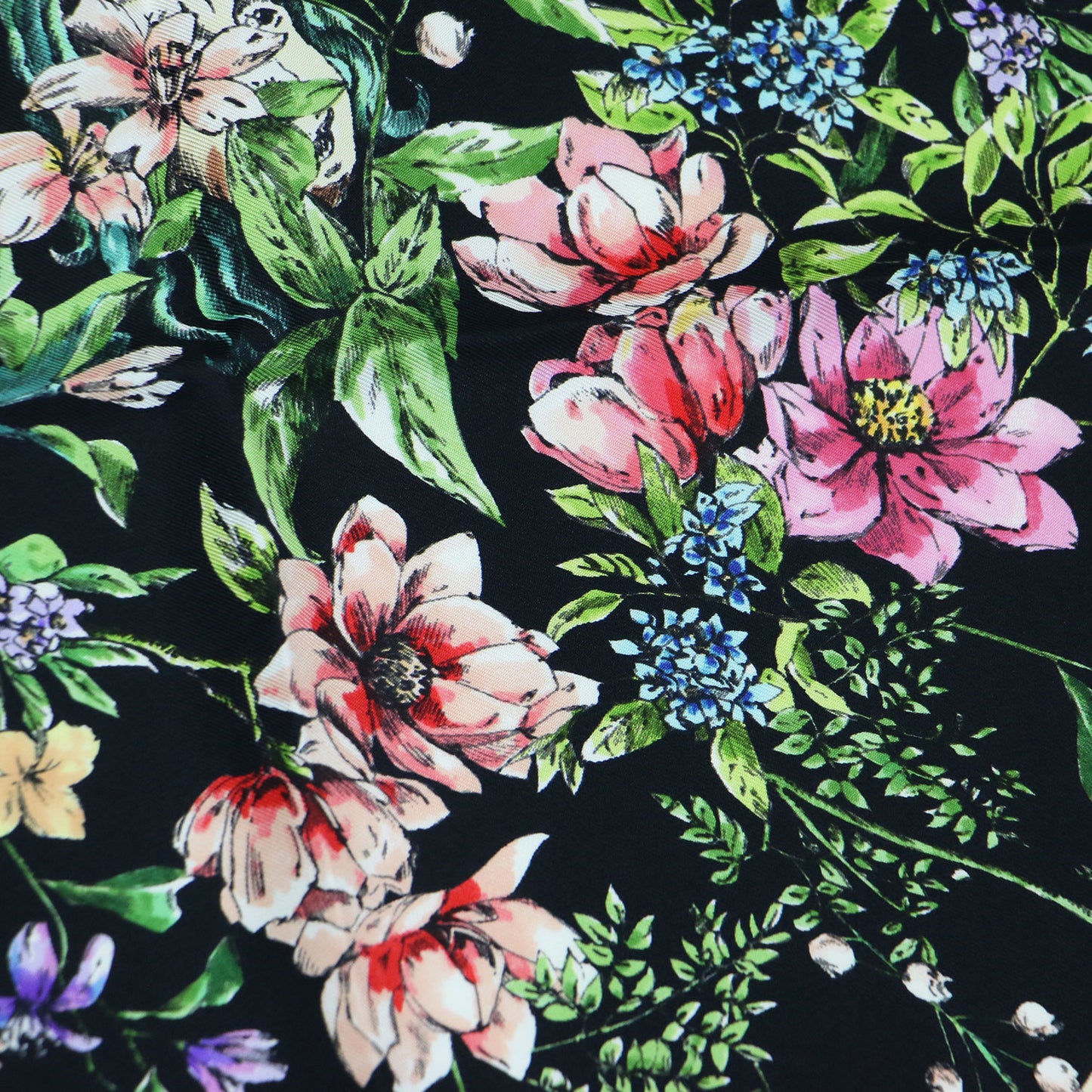 22秋冬 D-コンステレーション プリント シルク スカーフ / 大判 花柄 星座 フラワープリント