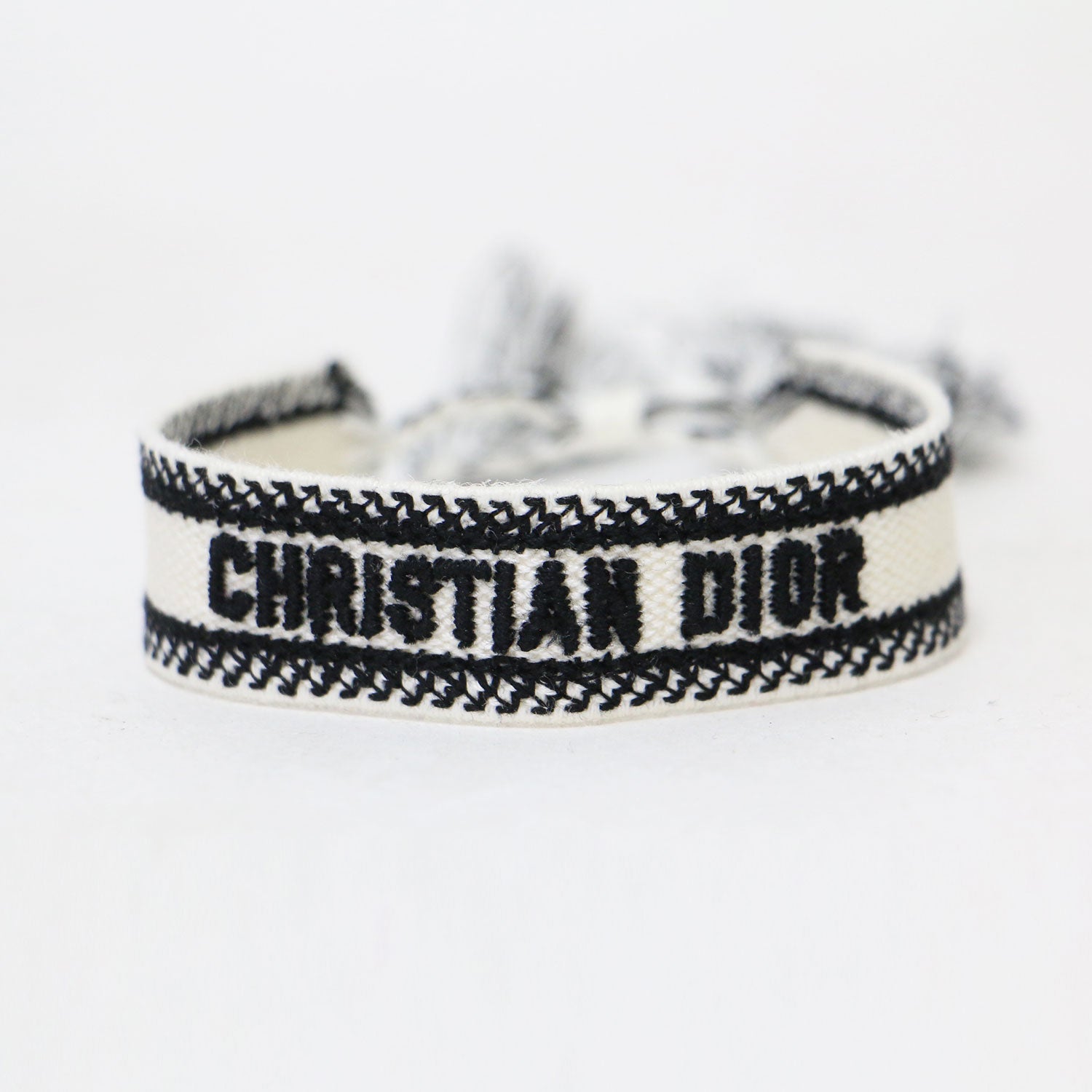 ロゴ 刺繍 ファブリック ブレスレット 2点セット / ミサンガ