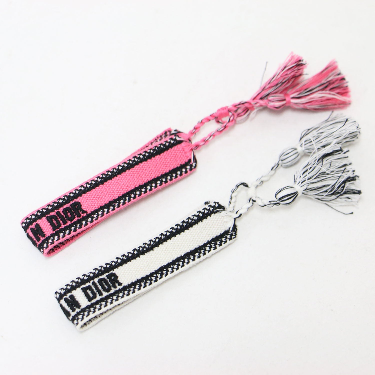 ロゴ 刺繍 ファブリック ブレスレット 2点セット / ミサンガ