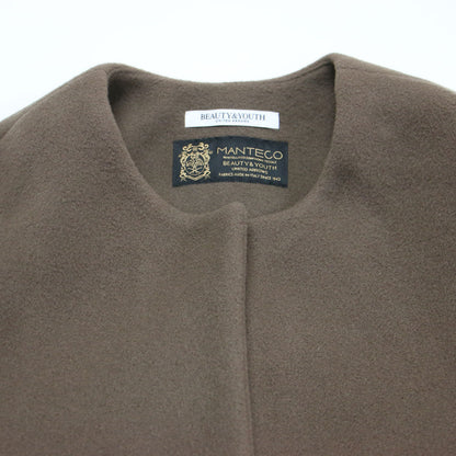 22秋冬 ウール ノーカラー ベルト ロング コート / MANTECO クルーネック Iライン