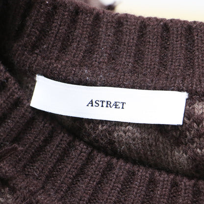 24春夏 5G フリンジ クルーネック ニット / プルオーバー 長袖 ウール モザイク柄 ジャガード