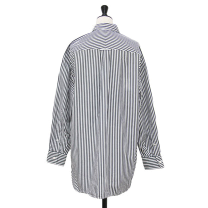 23秋冬 コットン ルーズ シャツ / レギュラーカラー 長袖 オーバーサイズ ストライプ