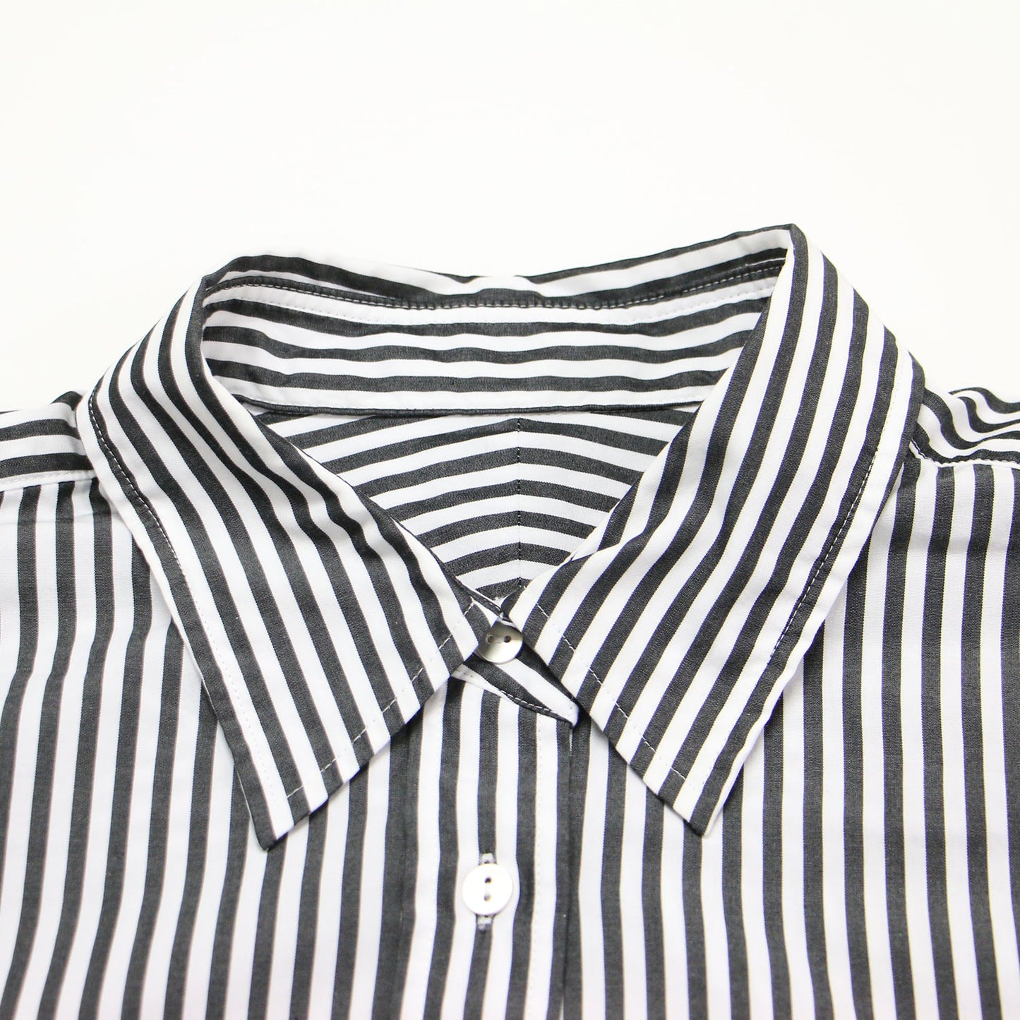 23秋冬 コットン ルーズ シャツ / レギュラーカラー 長袖 オーバーサイズ ストライプ