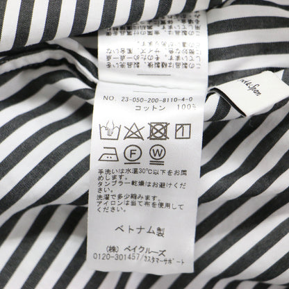 23秋冬 コットン ルーズ シャツ / レギュラーカラー 長袖 オーバーサイズ ストライプ