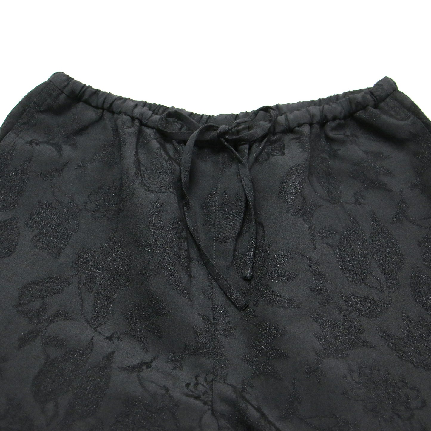 24秋冬 チャイナ イージーパンツ / テーパード ハイウエスト ドローストリング ボタニカル柄 ジャガード