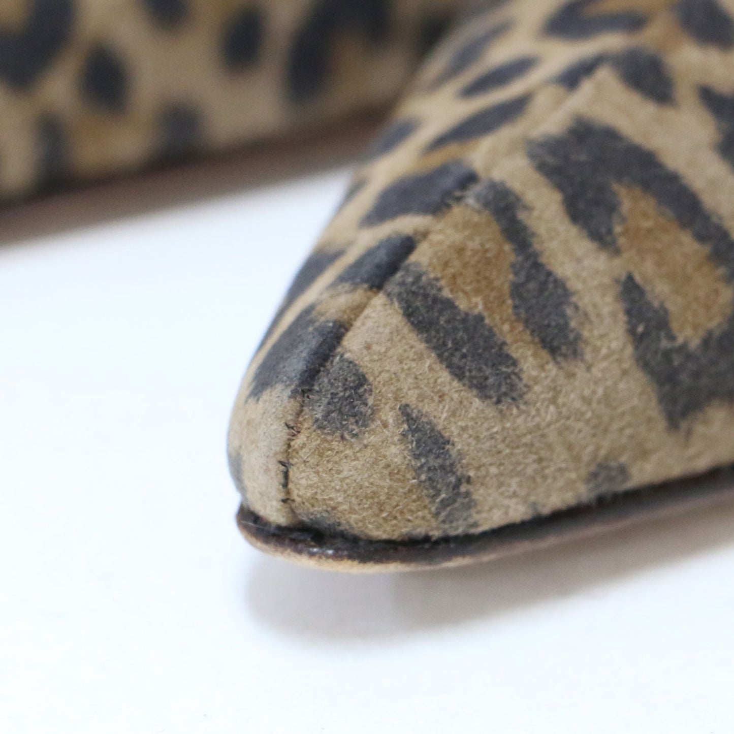 レオパード ピンヒール ショートブーツ / ブーティ― ポインテッドトゥ ハイヒール ヒョウ柄