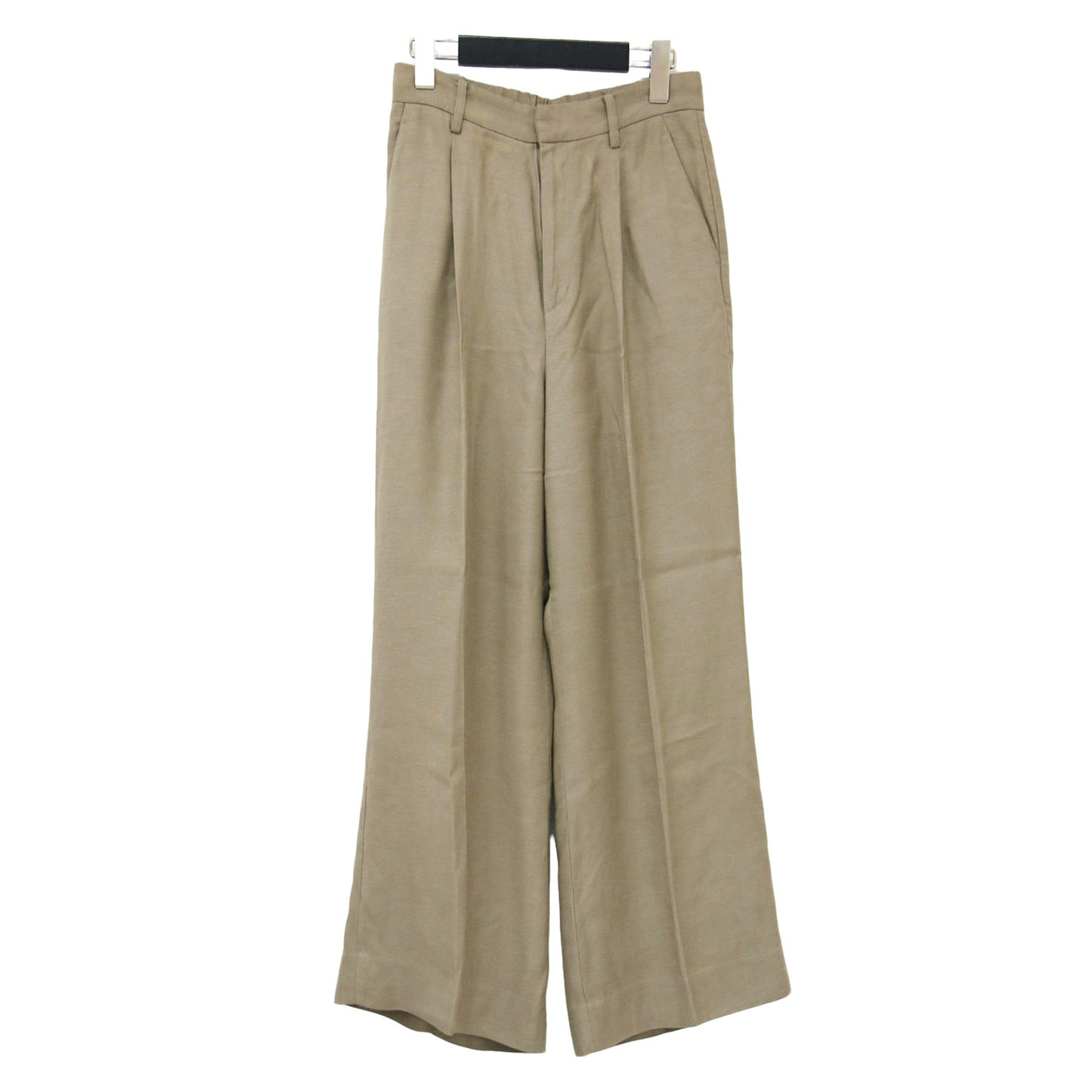 24春夏 ウォッシャブル リネン ハイウエスト パンツ / washable linen ワイド センタープレス タック