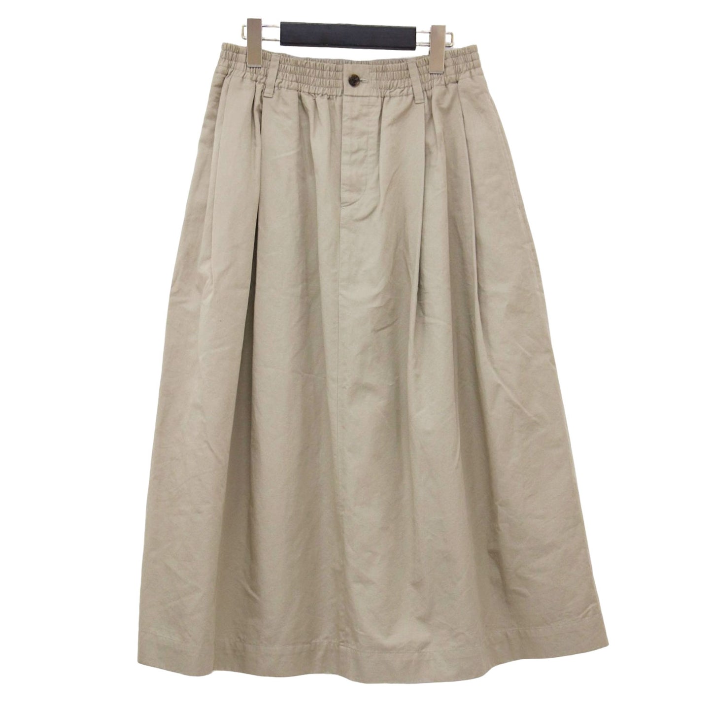ライト コットン リネン ツイル スカート / LIGHT COTTON LINEN TWILL SKIRT ミディ丈 Aライン ウエストゴム タック