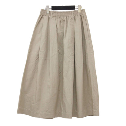 ライト コットン リネン ツイル スカート / LIGHT COTTON LINEN TWILL SKIRT ミディ丈 Aライン ウエストゴム タック