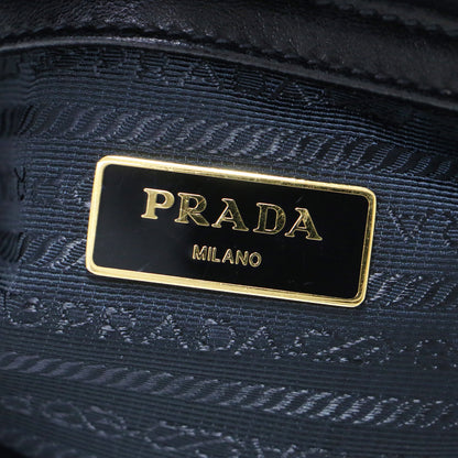 ナイロン ハンドバッグ / 1BA086 トートバッグ ギャザー メタルロゴ レザーハンドル