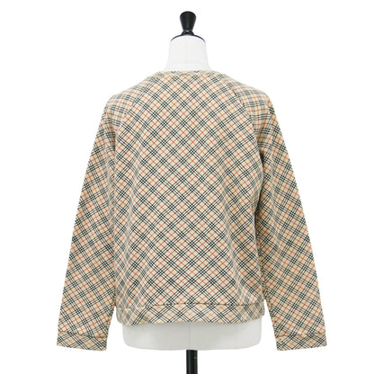 ノバチェック スウェット シャツ / プルオーバー ショート丈 クルーネック 長袖 コットン