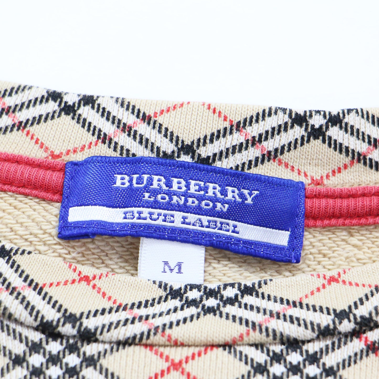 ノバチェック スウェット シャツ / プルオーバー ショート丈 クルーネック 長袖 コットン