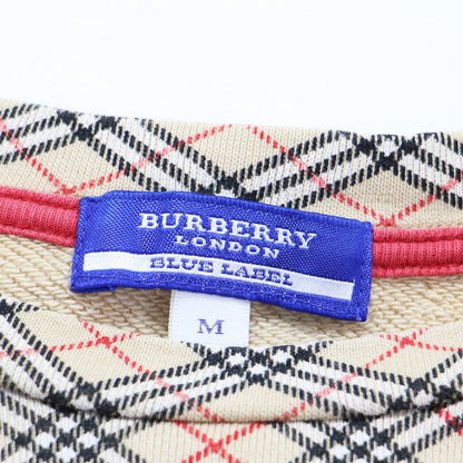 ノバチェック スウェット シャツ / プルオーバー ショート丈 クルーネック 長袖 コットン