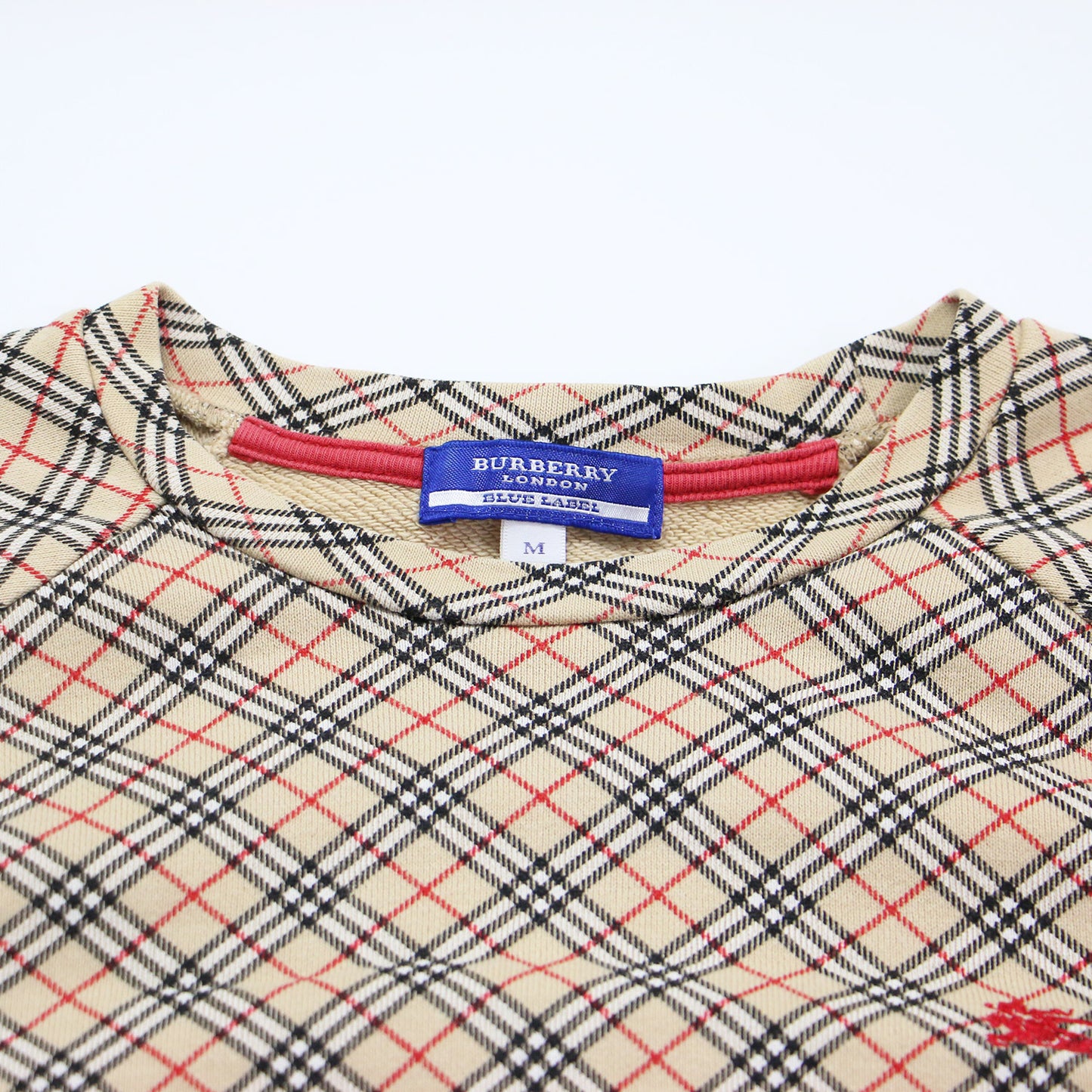 ノバチェック スウェット シャツ / プルオーバー ショート丈 クルーネック 長袖 コットン