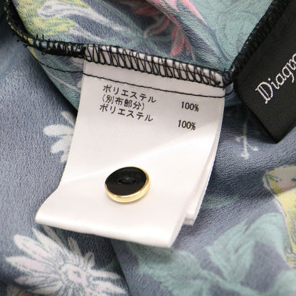 22秋冬 スタンドカラー ティアード ワンピース / ロング Vネック 長袖 フレア 花柄