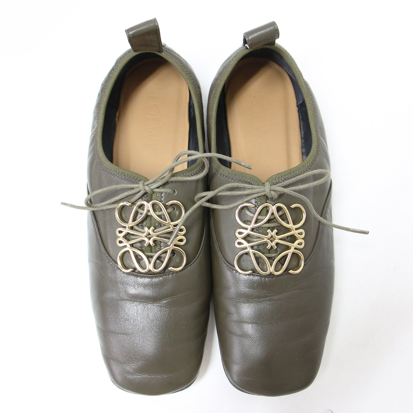 アナグラム ソフト ダービー フラット シューズ / スクエアトゥ レースアップ レザー