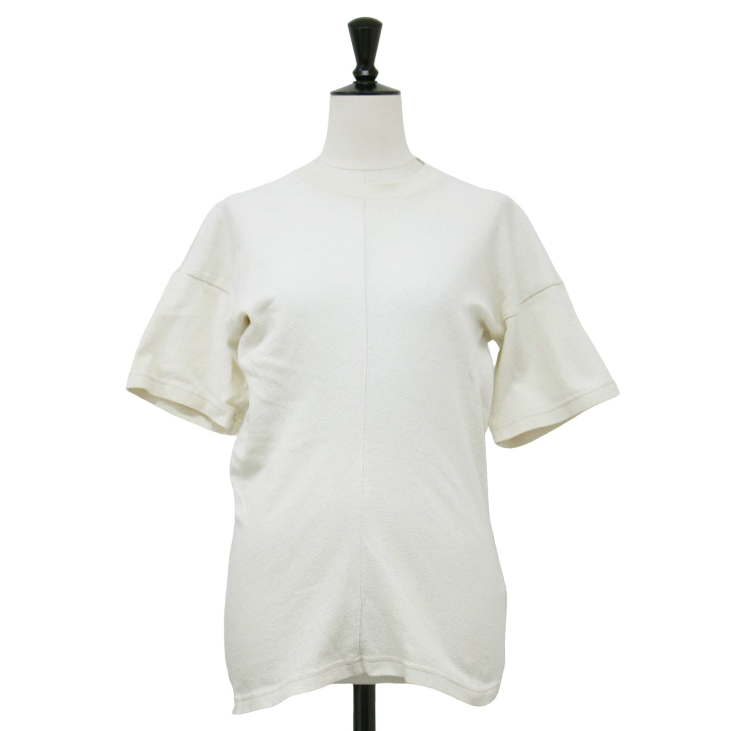 コットン アシンメトリー 半袖 Tシャツ / カットソー クルーネック ショートスリーブ ドレープ