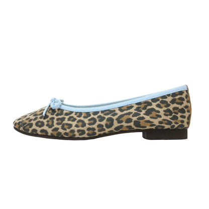 Le decore 25春夏 レオパード バレエシューズ / パンプス フラット スクエアトゥ パイピング ヒョウ柄