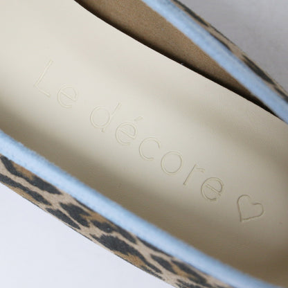 Le decore 25春夏 レオパード バレエシューズ / パンプス フラット スクエアトゥ パイピング ヒョウ柄