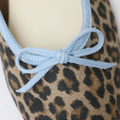 Le decore 25春夏 レオパード バレエシューズ / パンプス フラット スクエアトゥ パイピング ヒョウ柄