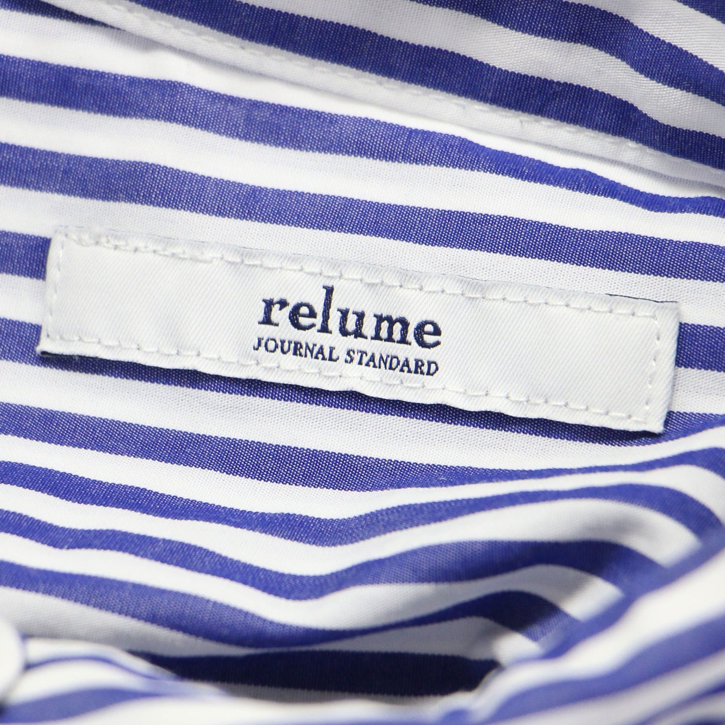 22秋冬 コットン ポプリン ギャザースリーブ シャツ / ブラウス バンドカラー 長袖 ボリュームスリーブ ストライプ