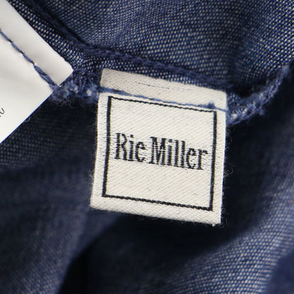 24春夏 フリル ギャザー デニム ブラウス / シャツ 長袖 コットン