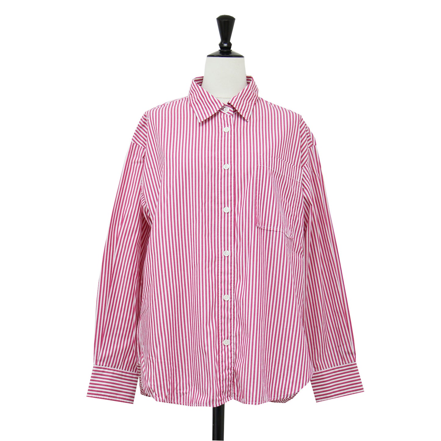 24秋冬 50コットン スタンダード シャツ / レギュラーカラー 長袖 ストライプ