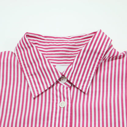24秋冬 50コットン スタンダード シャツ / レギュラーカラー 長袖 ストライプ