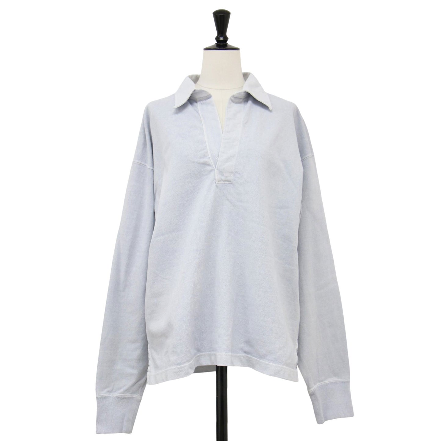 コットン ピングメントダイ スキッパー プルオーバー / OPEN END COTTON PIGMENT DYE SKIPPER PULL OVER ラガーシャツ Vネック 長袖