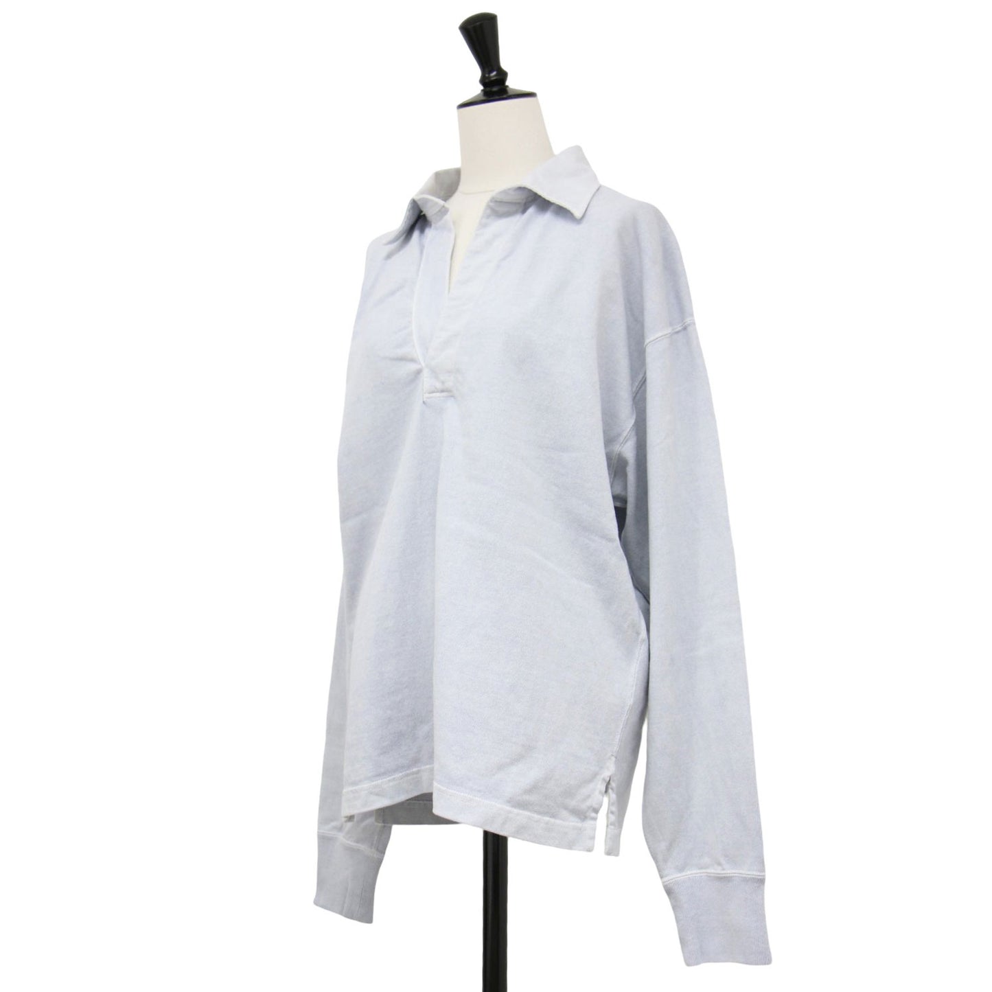 コットン ピングメントダイ スキッパー プルオーバー / OPEN END COTTON PIGMENT DYE SKIPPER PULL OVER ラガーシャツ Vネック 長袖