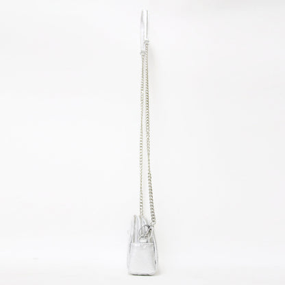 チェーン ストラップ マルチ ポケット ポーチ / ショルダーバッグ ポシェット レザー 牛革