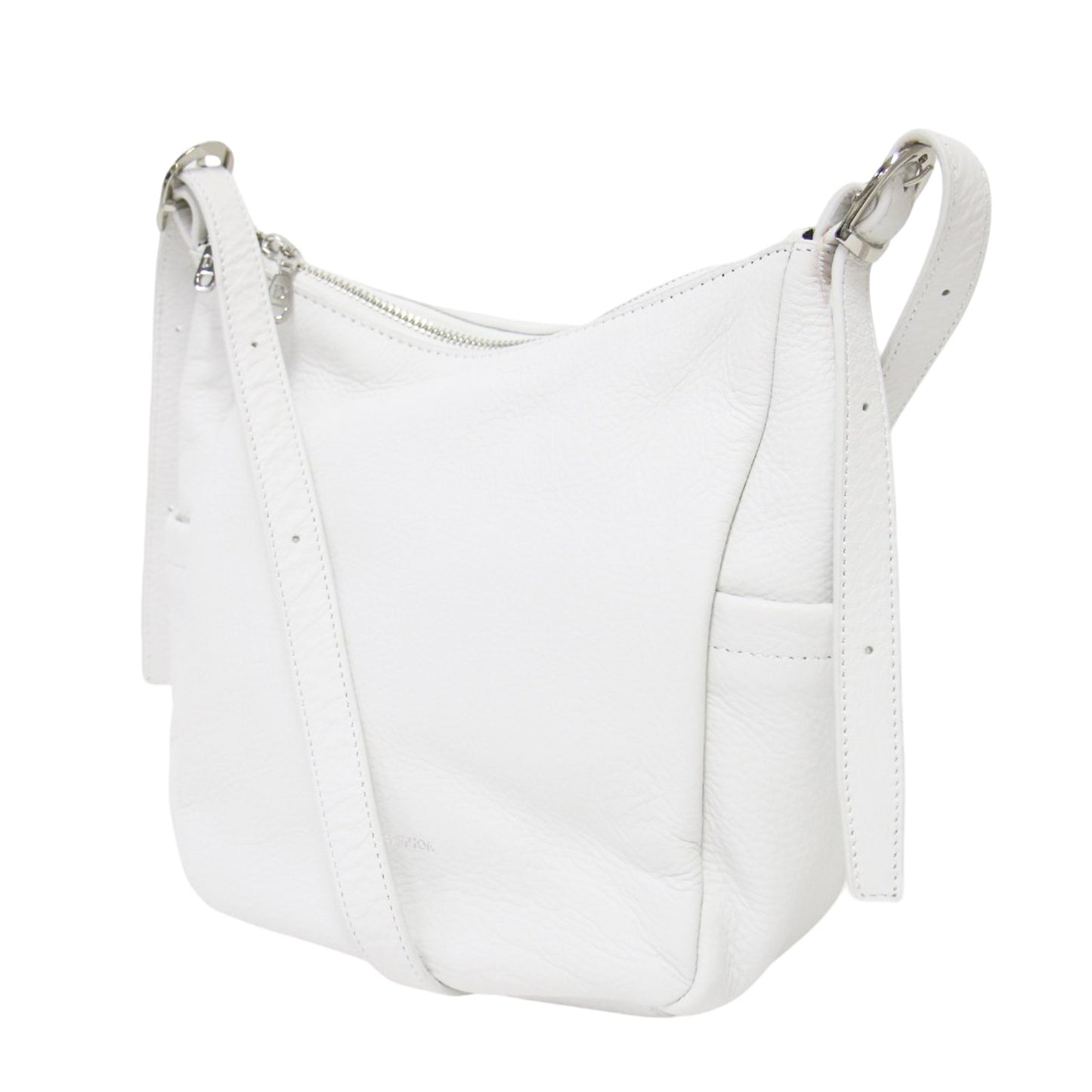 25春夏 シュリンクレザー ショルダーバッグ / ホーボーバッグ 肩掛け 斜め掛け カウレザー