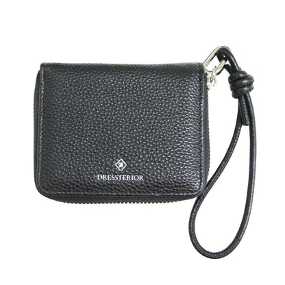 25春夏 ハンドストラップ ミニ ウォレット / 財布 二つ折り ラウンドファスナー レザー