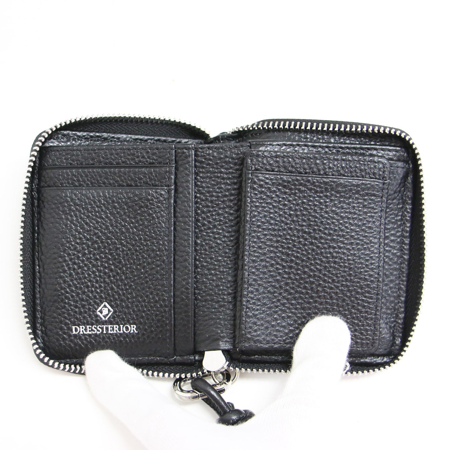 25春夏 ハンドストラップ ミニ ウォレット / 財布 二つ折り ラウンドファスナー レザー