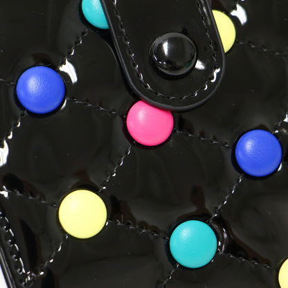 キルティング 二つ折り 財布 / Quilted candies wallet ドットボタン 合成皮革