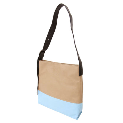 25春夏 帆布 ショルダーバッグ / ワンショルダー 斜め掛け 肩掛け バイカラー レザー