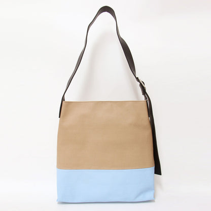 25春夏 帆布 ショルダーバッグ / ワンショルダー 斜め掛け 肩掛け バイカラー レザー